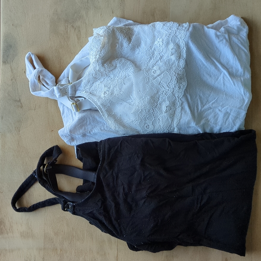 Set of nursing tank tops (white size M, black size s)